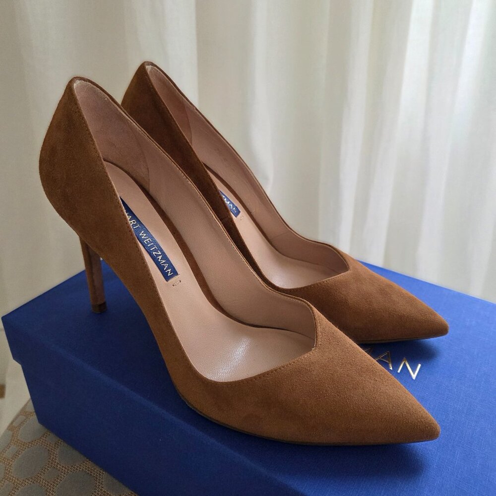 Stuart Weitzman Anny Basket brown suede leather 5.5